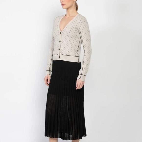 NEW MARIA MCMANUS REVERSIBLE CARDIGAN in Crema and Black Dot XS - Picture 8 of 16